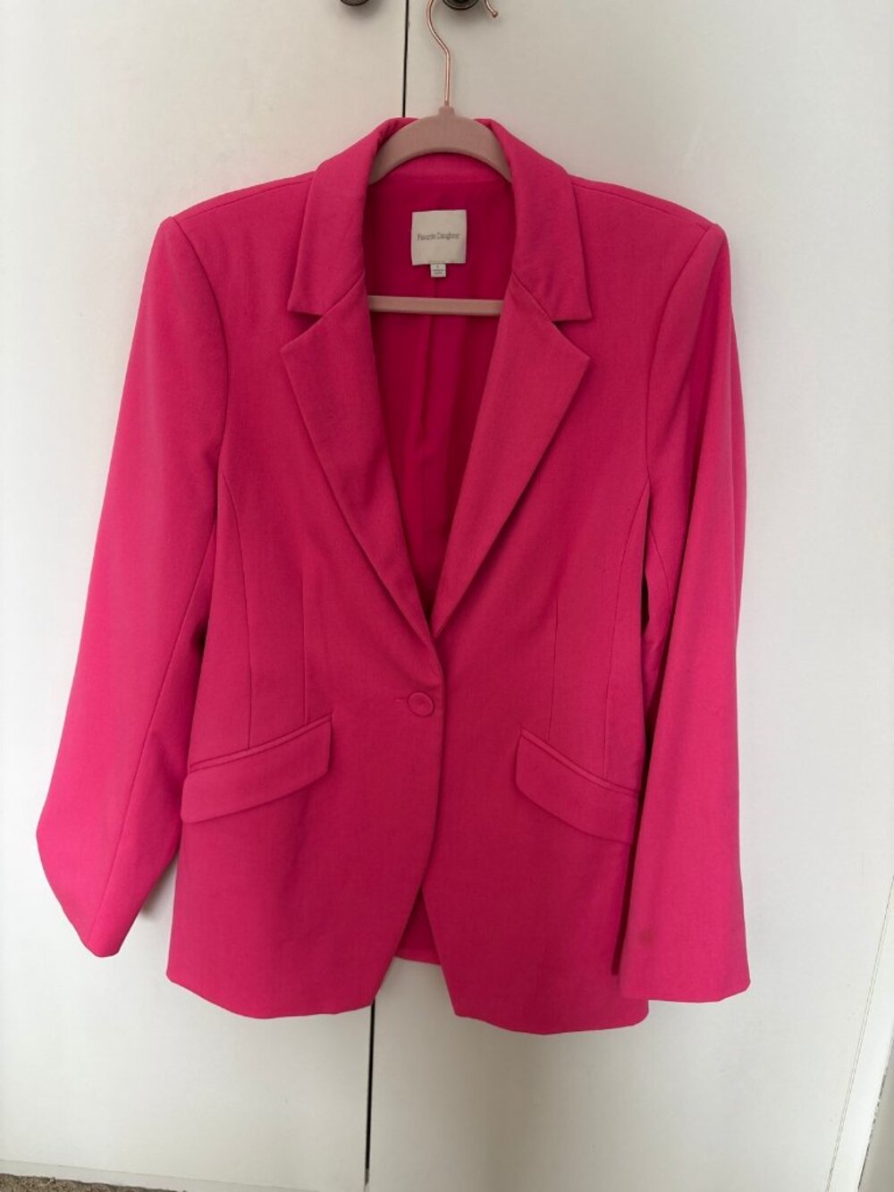 Favorite Daughter Pink Peacock Blazer — Single-Button, Size Large